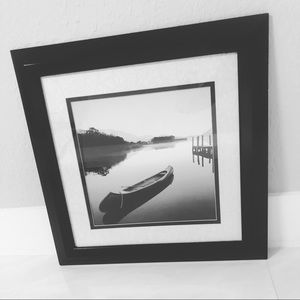 Picture frame with lake n boat view
